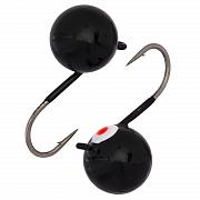 Дробинка с ушком d 3,0 мм, вес 0,26 гр, черная с белым-красным глазком /10 шт/